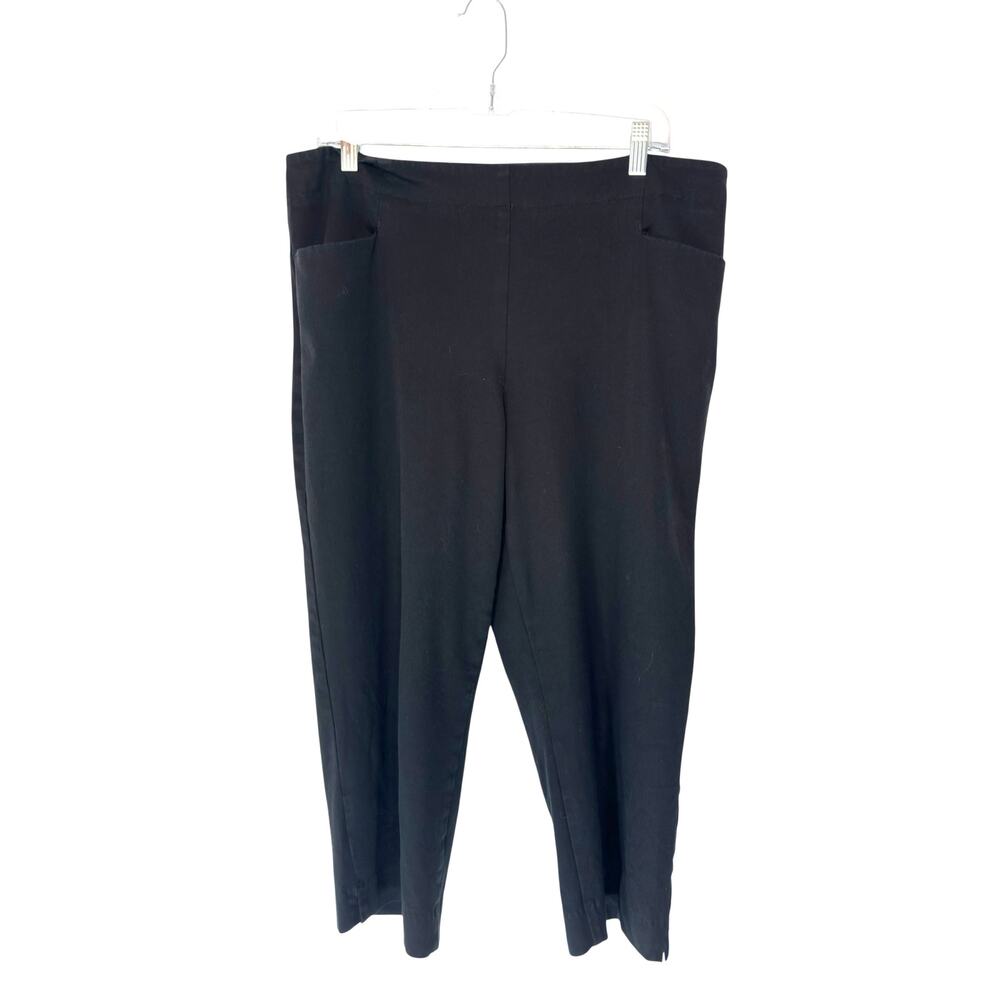 Talbots Capri Pants Heritage Black Basic Side Zip Closure Office Casual‎ Size 14